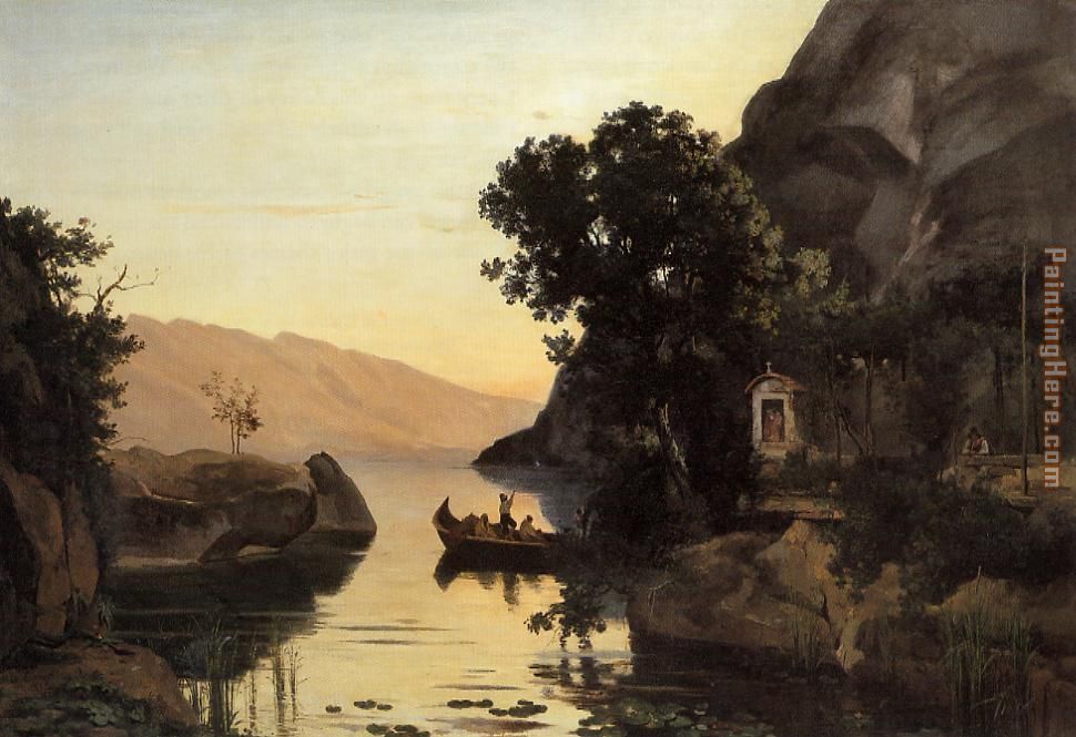 View at Riva Italian Tyrol painting - Jean-Baptiste-Camille Corot View at Riva Italian Tyrol art painting